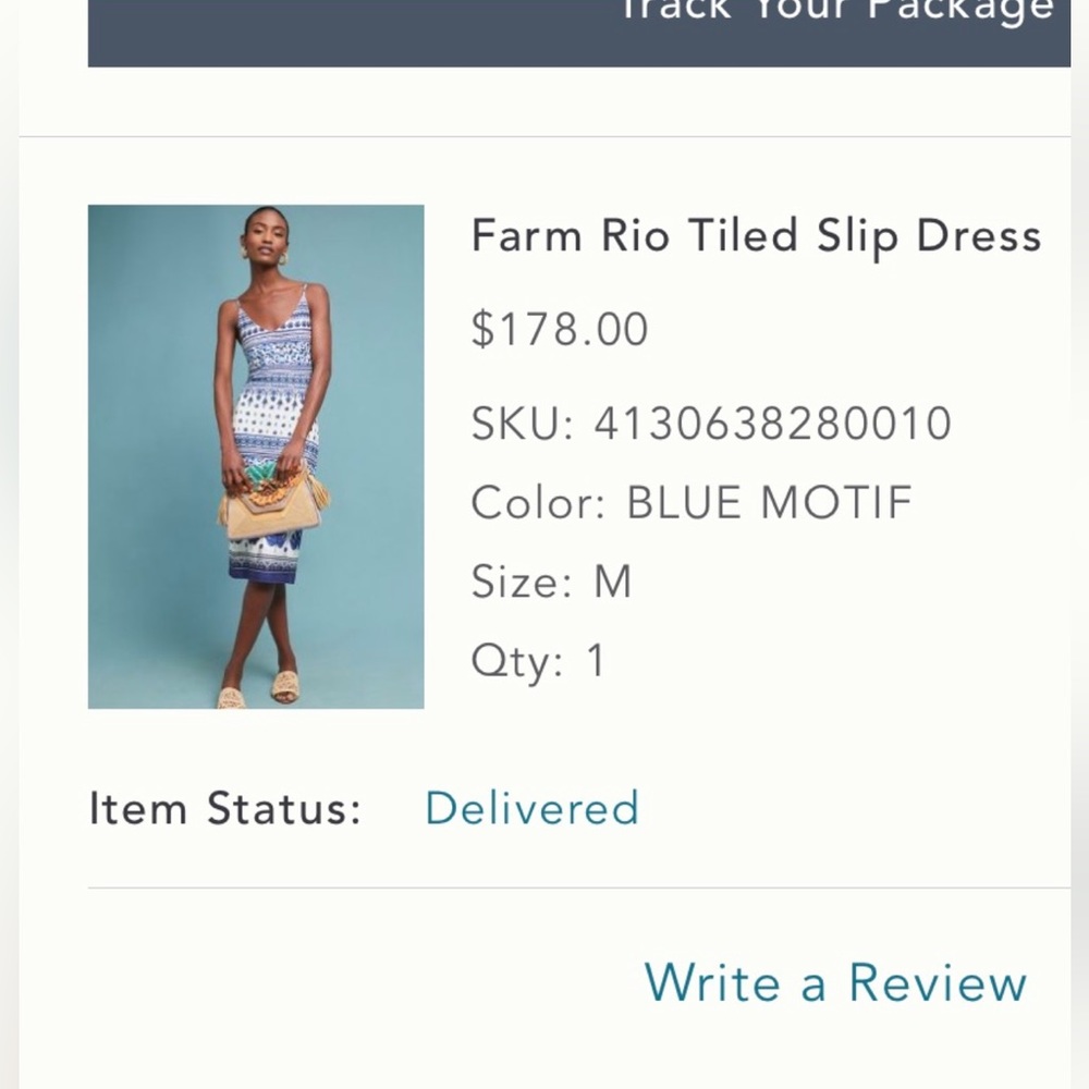 NWT Farm Rio Tiled Dress from Anthropologie